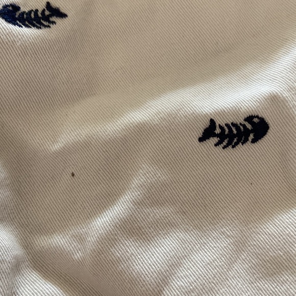 Boys SZ 8 childrens place khaki tan navy fishbone embroidered shorts SO CUTE🐟 - Picture 10 of 11